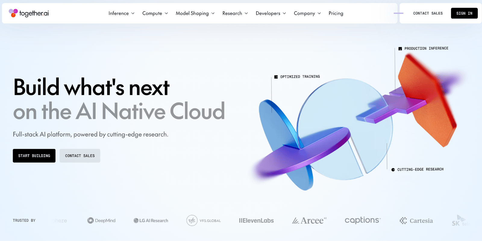 Together AI homepage